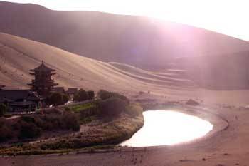 Crescent Moon Spring and Mingsha Mountain